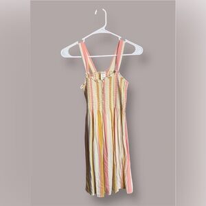 Arizona Jean Company Striped Kids Dress - Pink, Yellow, Cream